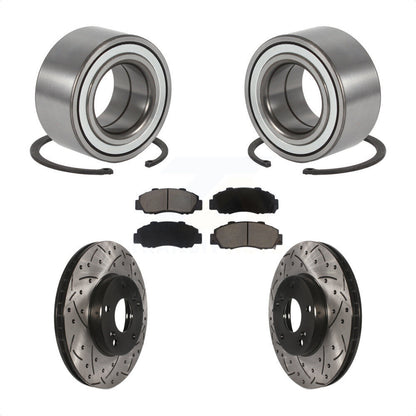 Kit de plaquettes de Rotor de frein, roulement de roue avant, fente percée, pour Honda Accord 3.0 98-02