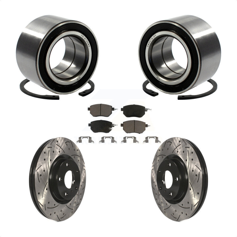Kit de plaquettes de Rotor de frein, roulement de roue avant, fente de perçage, pour Nissan Altima Maxim