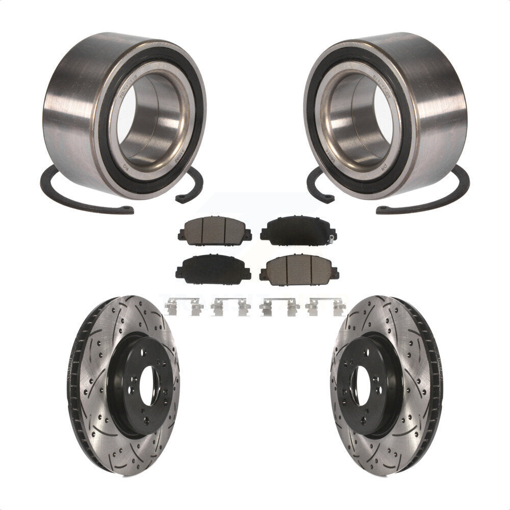 Kit de plaquettes de Rotor de frein fendues percées avec roulement de roue avant, pour Honda Accor