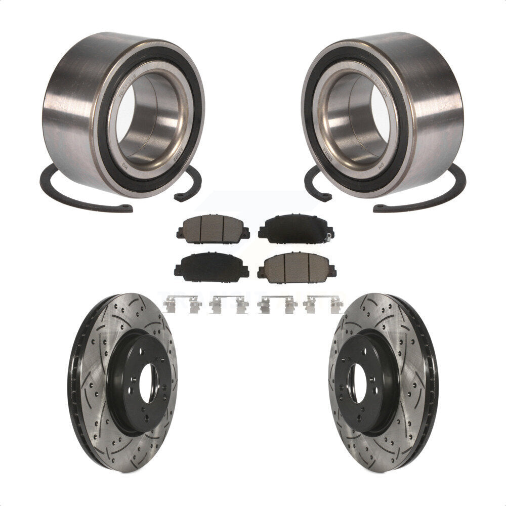 Kit de plaquettes de Rotor de frein fendues percées avec roulement de roue avant, pour Honda Accor
