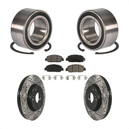 Kit de plaquettes de Rotor de frein fendues percées avec roulement de roue avant, pour Honda Accor
