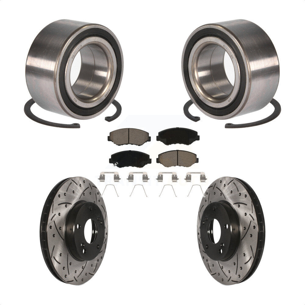 Kit de plaquettes de Rotor de frein fendues percées avec roulement de roue avant, pour Honda Accor