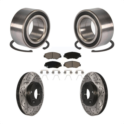Kit de plaquettes de Rotor de frein fendues percées avec roulement de roue avant, pour Honda Accor