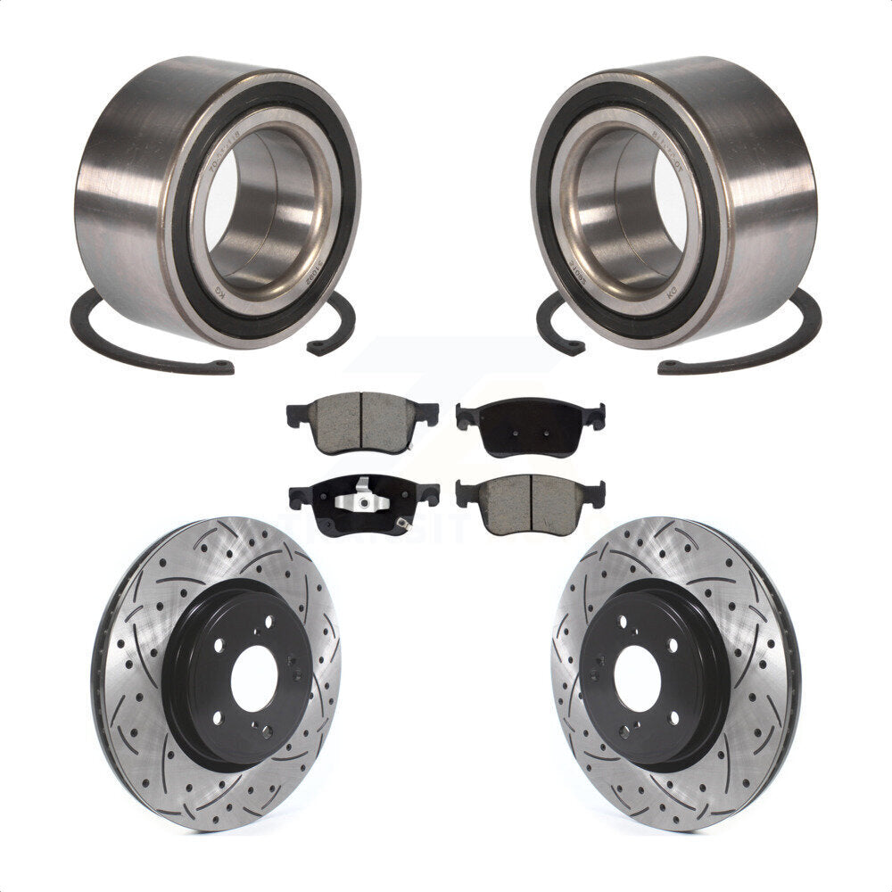Kit de plaquettes de Rotor de frein fendues percées avec roulement de roue avant, pour Honda Accor