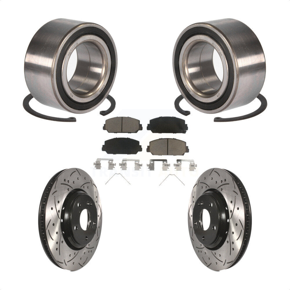 Kit de plaquettes de Rotor de frein fendues percées avec roulement de roue avant, pour Honda Accor
