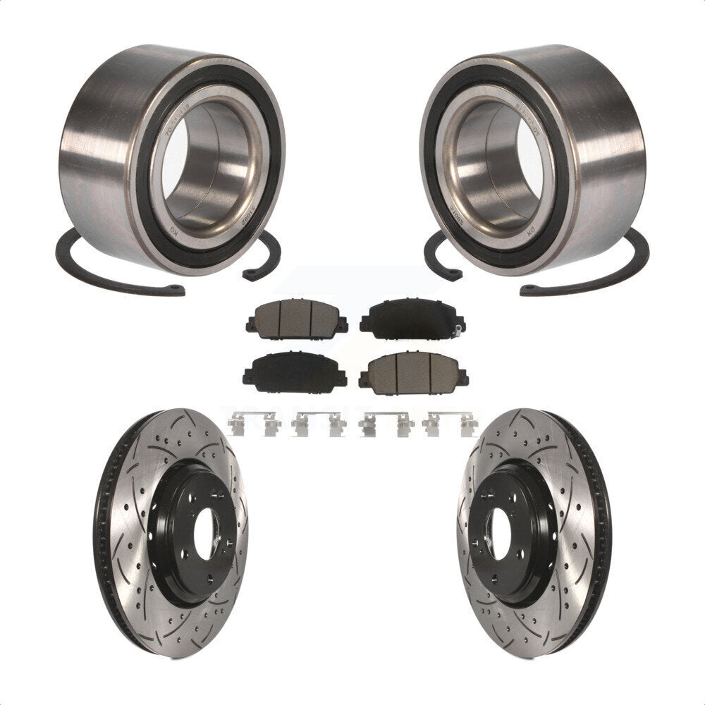 Kit de plaquettes de Rotor de frein fendues percées avec roulement de roue avant, pour Honda Accor