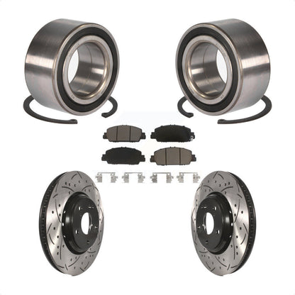 Kit de plaquettes de Rotor de frein fendues percées avec roulement de roue avant, pour Honda Accor