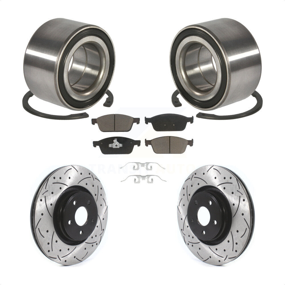 Kit de plaquettes de Rotor de frein, roulement de roue avant, fente percée, pour Ford Focus Lincoln MK