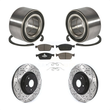 Kit de plaquettes de Rotor de frein, roulement de roue avant, fente percée, pour Ford Focus Lincoln MK