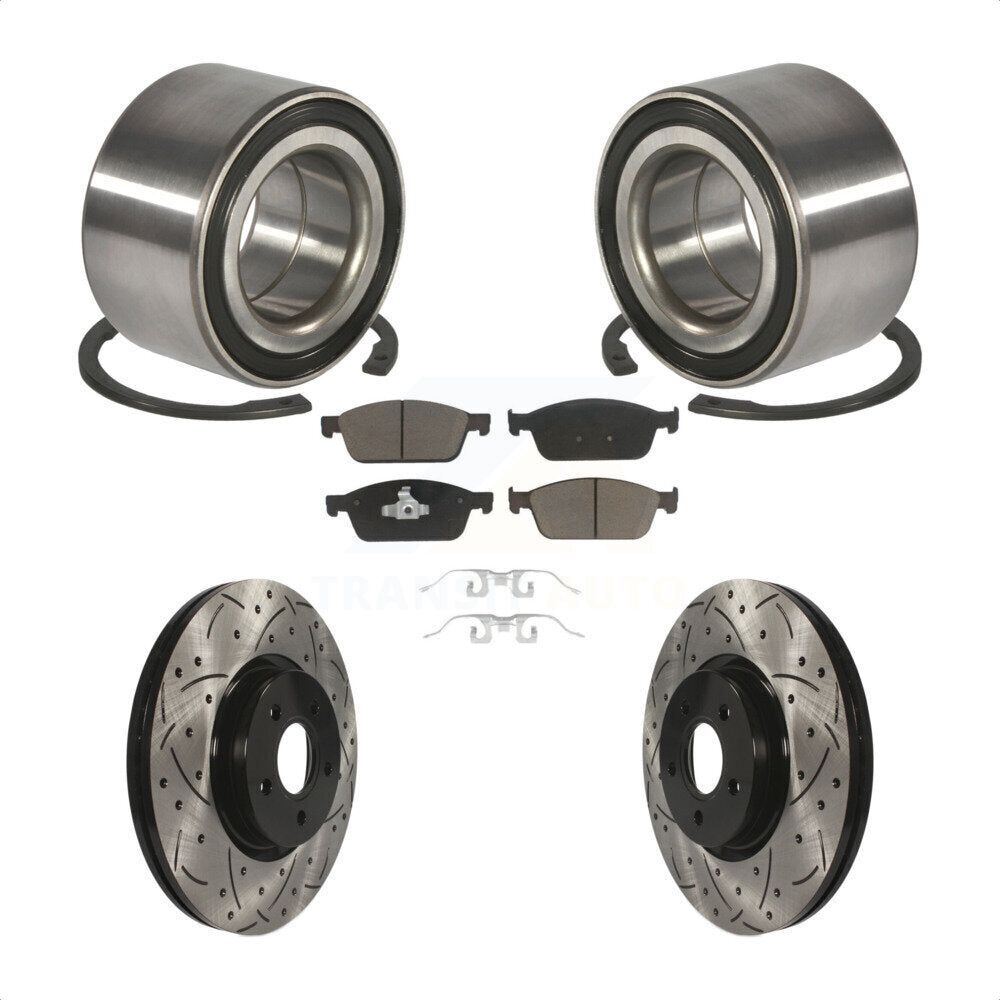 Kit de plaquettes de Rotor de frein, roulement de roue avant, fente percée, pour Ford Focus S 2013 – 2018