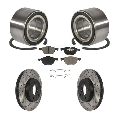 Kit de plaquettes de Rotor de frein à fente percée, roulement de roue avant, pour Ford Focus c-ma
