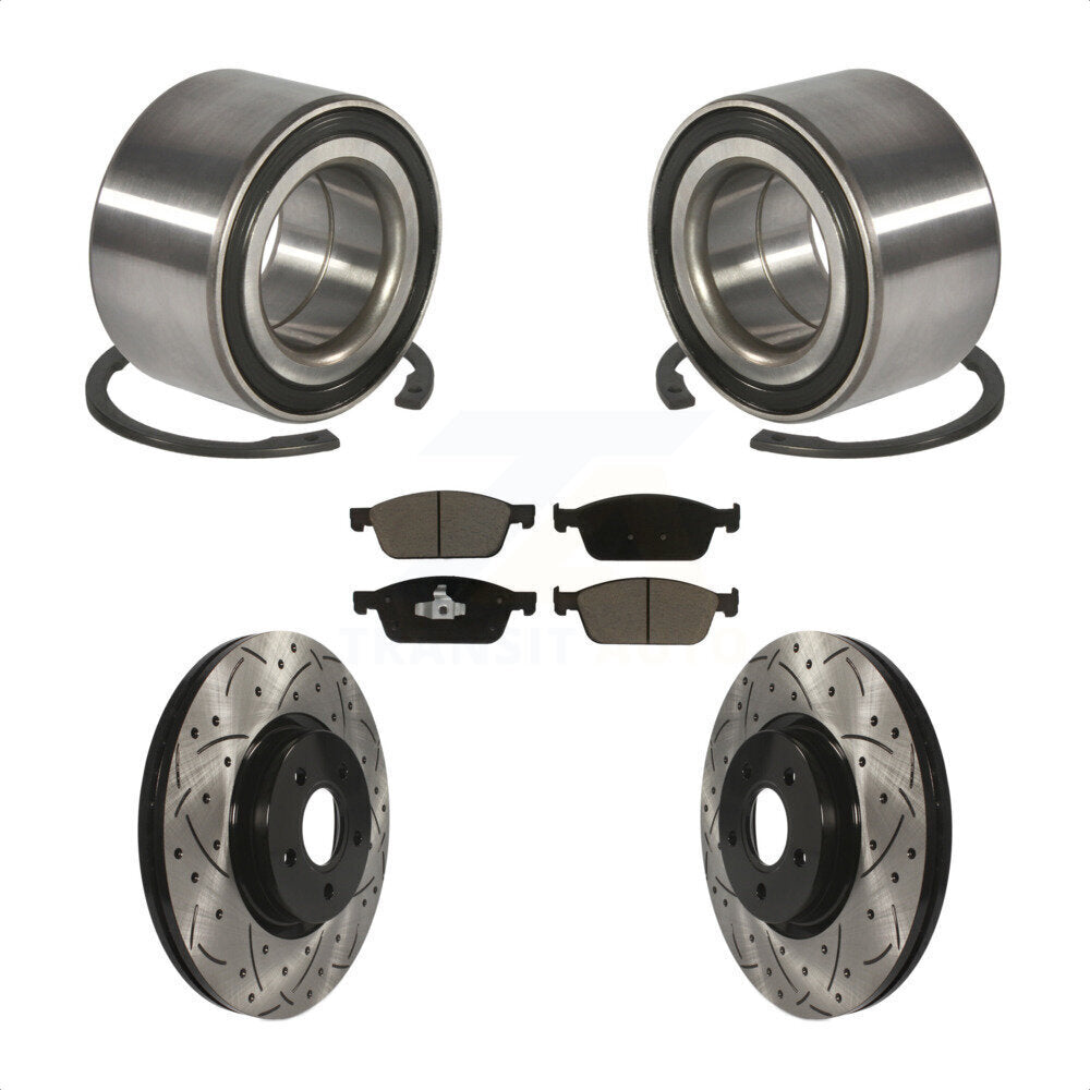 Kit de plaquettes de Rotor de frein, roulement de roue avant, fente percée, pour Ford Escape Transit MK