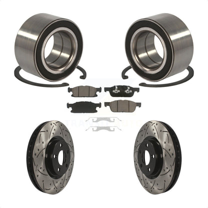 Kit de Rotor et de plaquettes de frein fendus percés avec roulement de roue avant, pour Ford Edge