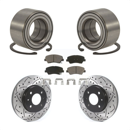 Kit de plaquettes de Rotor de frein, fente de perçage, roulement de roue avant, pour Hyundai Accen 2012 – 2017