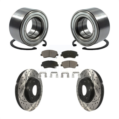 Kit de plaquettes de Rotor de frein, roulement de roue avant, fente percée, pour Hyundai Elantra GT Ki