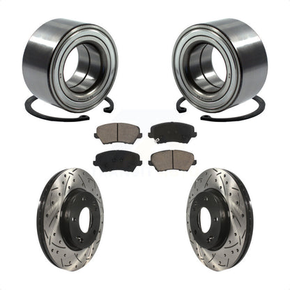 Kit de plaquettes de Rotor de frein, fente de perçage de roulement de roue avant, pour Kia Forte Hyundai Elantr