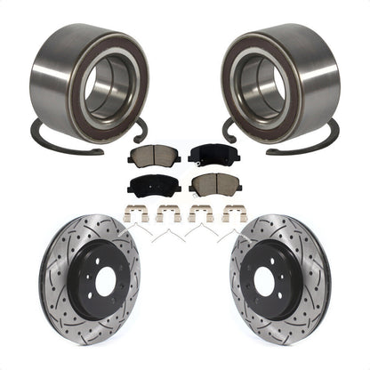 Kit de plaquettes de Rotor de frein, roulement de roue avant, fente percée, pour Kia Rio Hyundai Accen