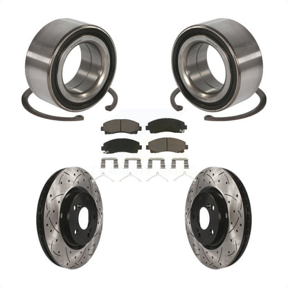 Kit de plaquettes de Rotor de frein avec fente de perçage revêtue de roulement de roue avant pour Acura T 2009 – 2014