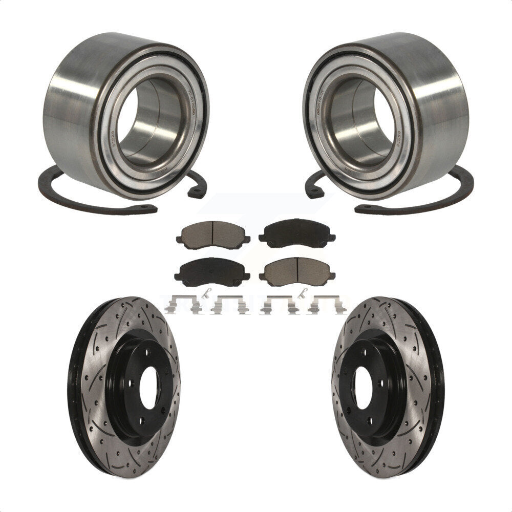 Kit de plaquettes de Rotor de frein, roulement de roue avant, fente de perçage, pour Mitsubishi Jeep Outlande