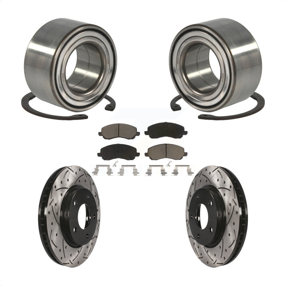 Kit de plaquettes de Rotor de frein, roulement de roue avant, fente percée, pour Mitsubishi Lancer Dodg