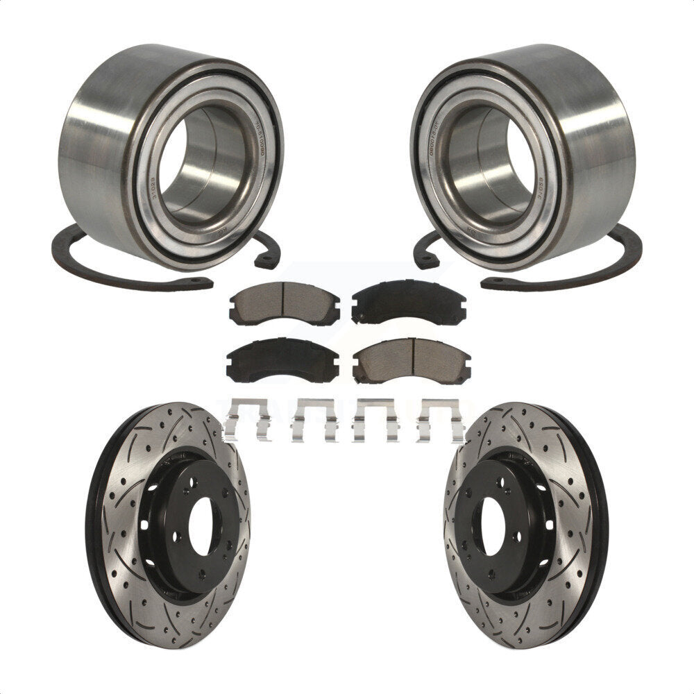Kit de plaquettes de Rotor de frein, roulement de roue avant enduit de fente de forage pour Mitsubishi Lance