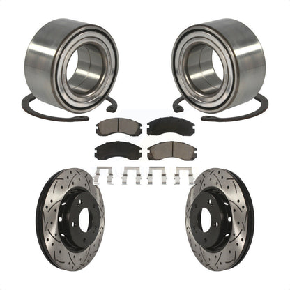 Kit de plaquettes de Rotor de frein, roulement de roue avant enduit de fente de forage pour Mitsubishi Lance