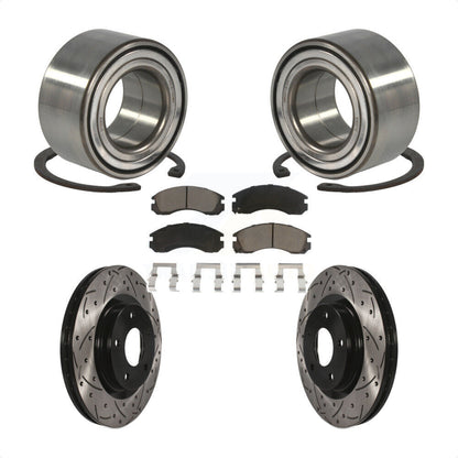 Kit de plaquettes de Rotor de frein, roulement de roue avant, fente de perçage, pour Mitsubishi Lancer FW 17
