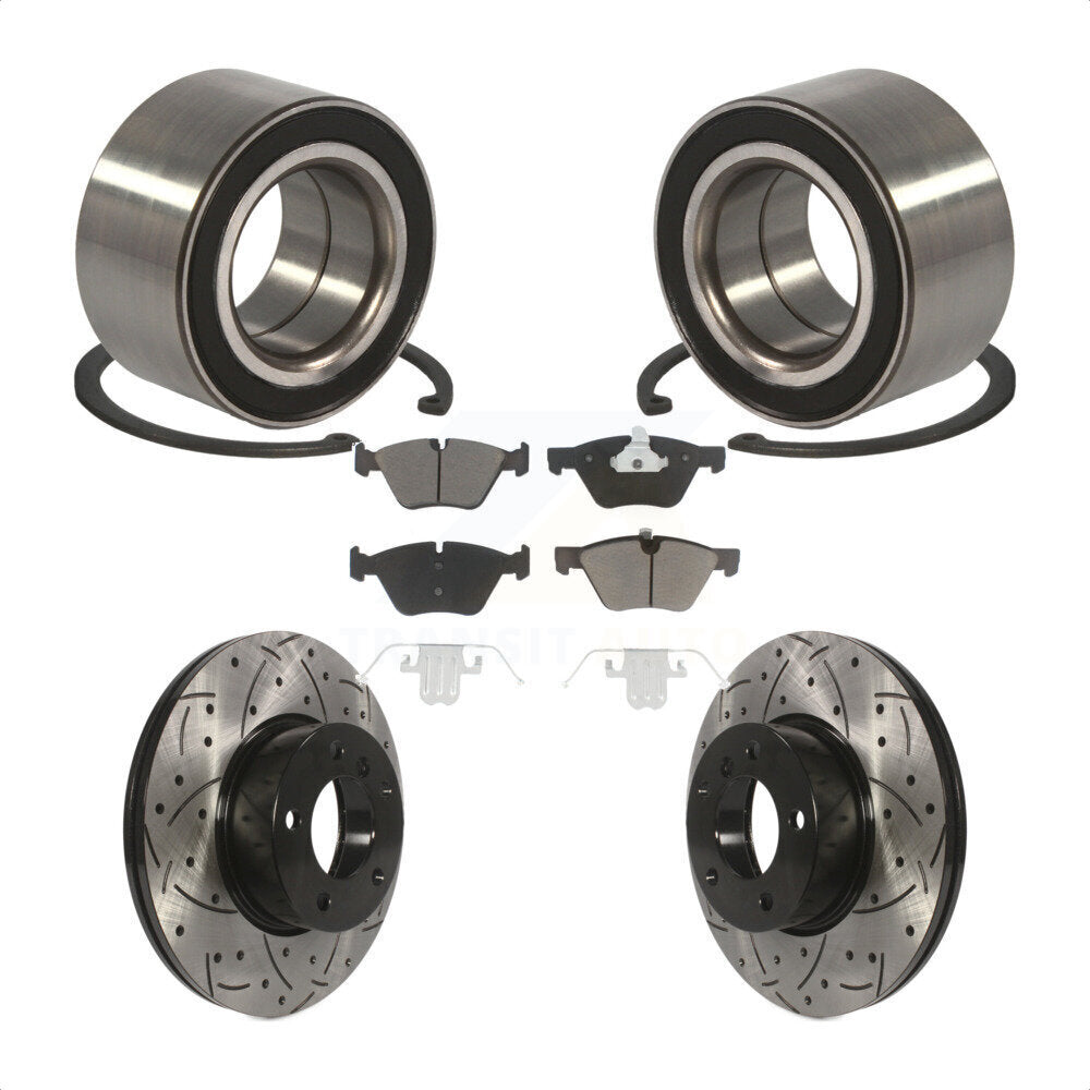 Kit de Rotor et de plaquettes de frein fendus percés avec roulement de roue avant, pour BMW 328x