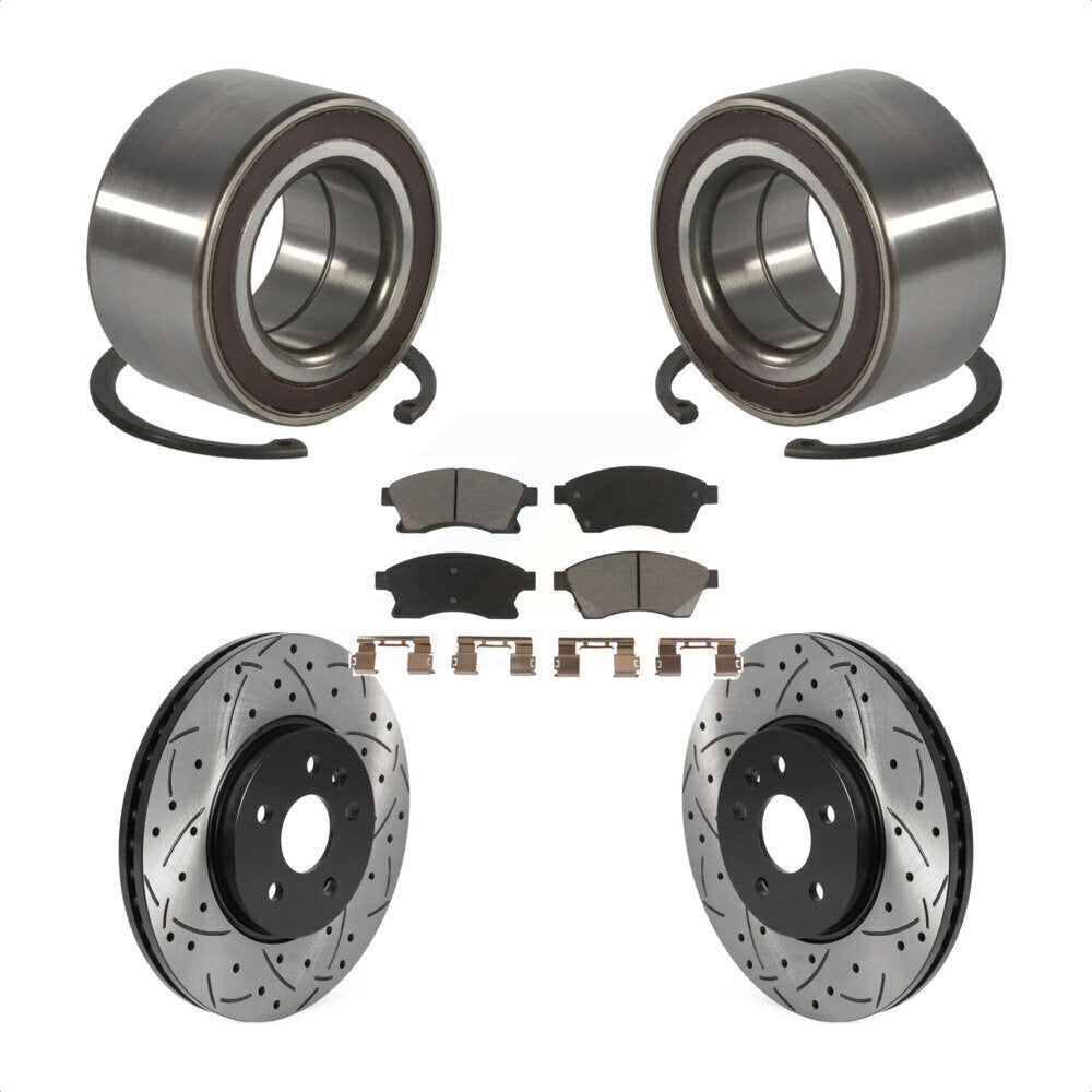 Kit de plaquettes de Rotor de frein, roulement de roue avant, fente de perçage, pour Chevrolet Sonic R 13-14