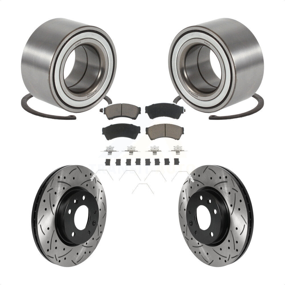 Kit de plaquettes de Rotor de frein à fente percée, roulement de roue avant pour Mazda 6 2009 2013 3.7