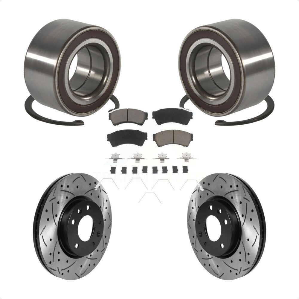 Kit de plaquettes de Rotor de frein, roulement de roue avant, fente percée, pour Mazda 6 2009 2013, 2.5