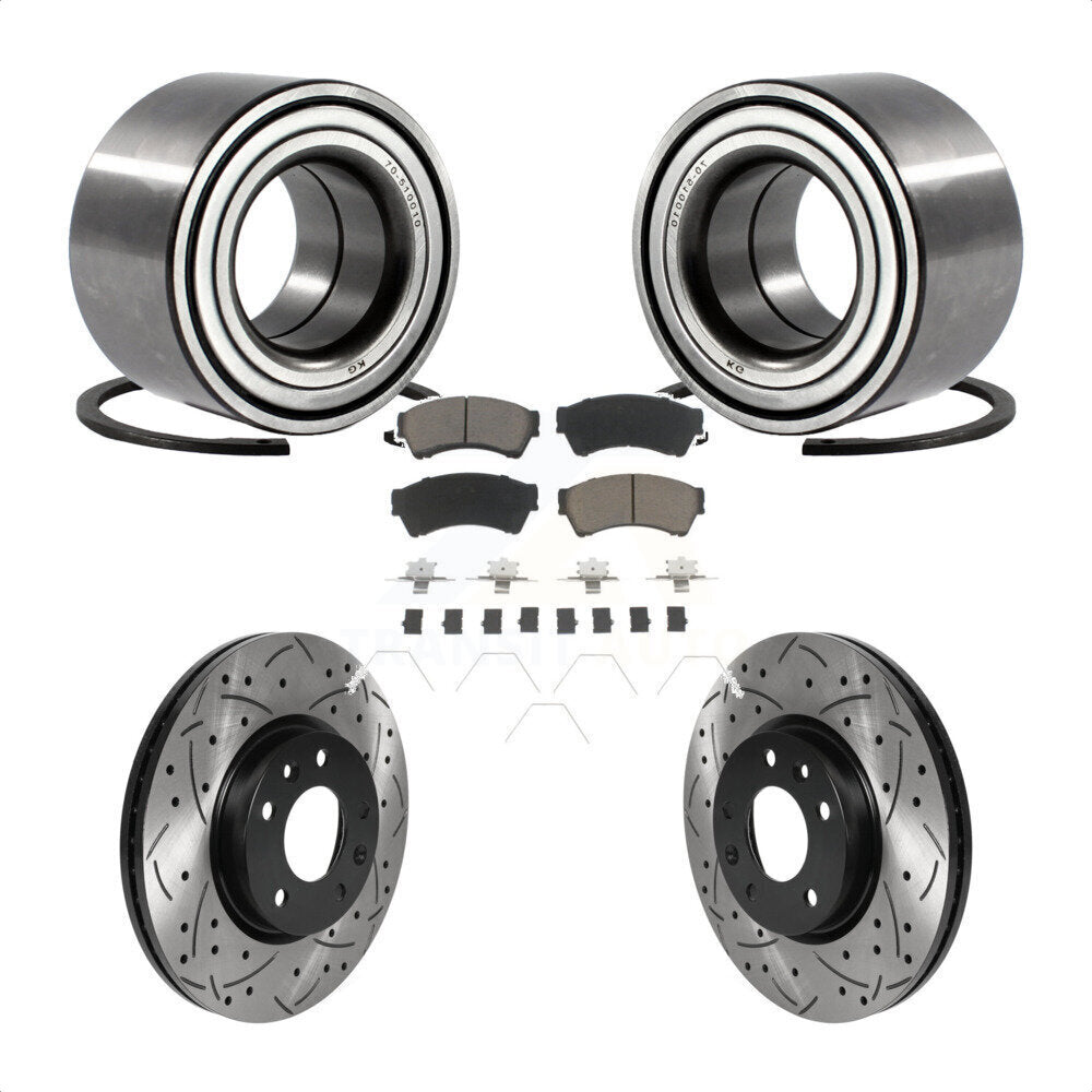 Kit de plaquettes de Rotor de frein, roulement de roue avant, fente percée, pour Ford Fusion Mazda 6 MK