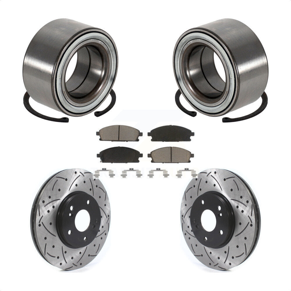 Kit de plaquettes de Rotor de frein, roulement de roue avant, fente de perçage, pour Acura MD 2003 – 2006