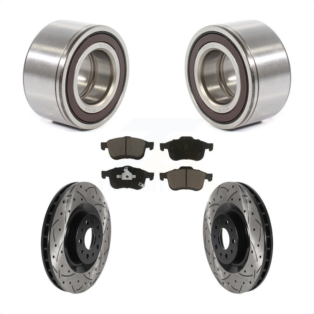 Kit de plaquettes de Rotor de frein, roulement de roue avant, fente de perçage, pour Fiat 500 2014 – 2018