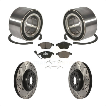 Kit de rotor et de plaquettes de frein à fente percée avec roulement avant, pour Volkswagen Jetta GT