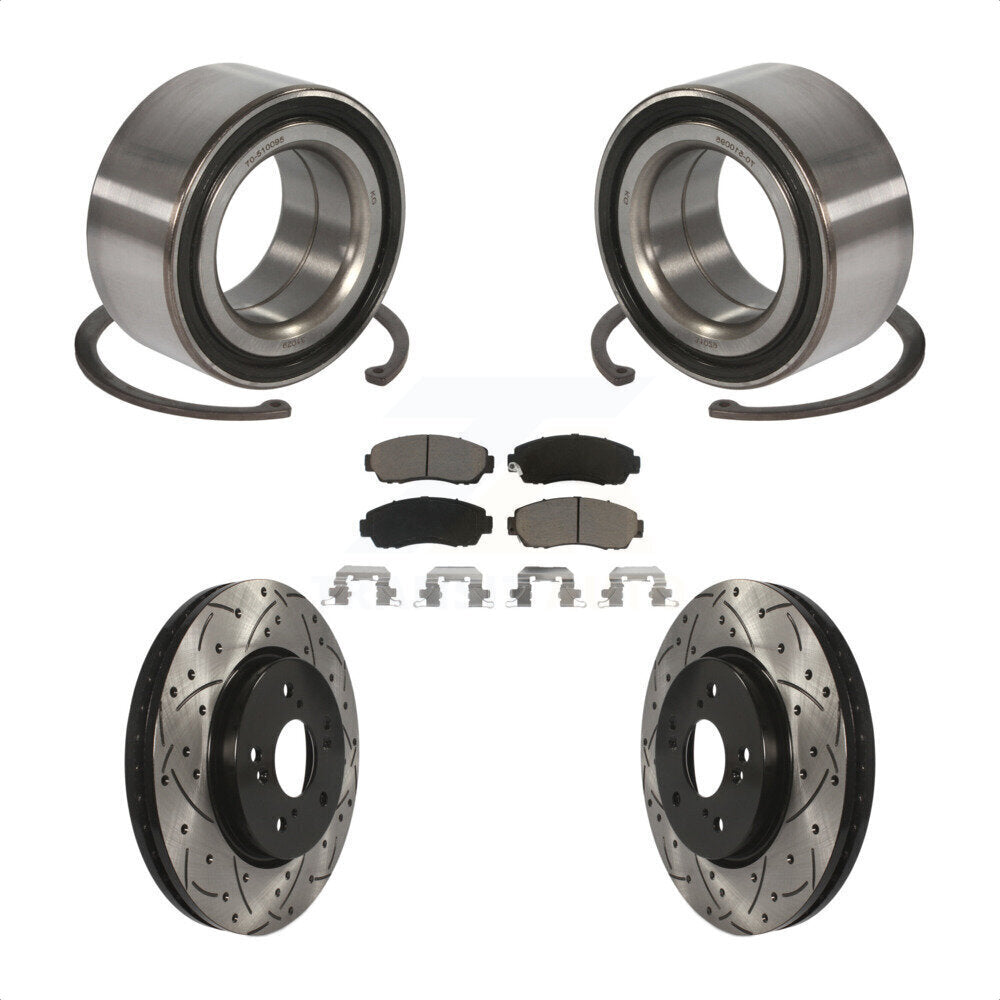 Kit de plaquettes de Rotor de frein, roulement de roue avant, fente percée, pour Honda Accord Crosstou