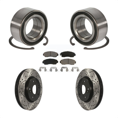 Kit de plaquettes de Rotor de frein, roulement de roue avant, fente percée, pour Honda Accord Crosstou