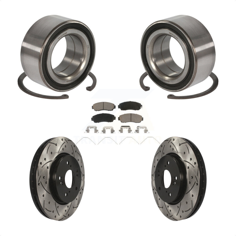 Kit de plaquettes de Rotor de frein, roulement de roue avant, fente percée, pour Honda Crosstour Accor