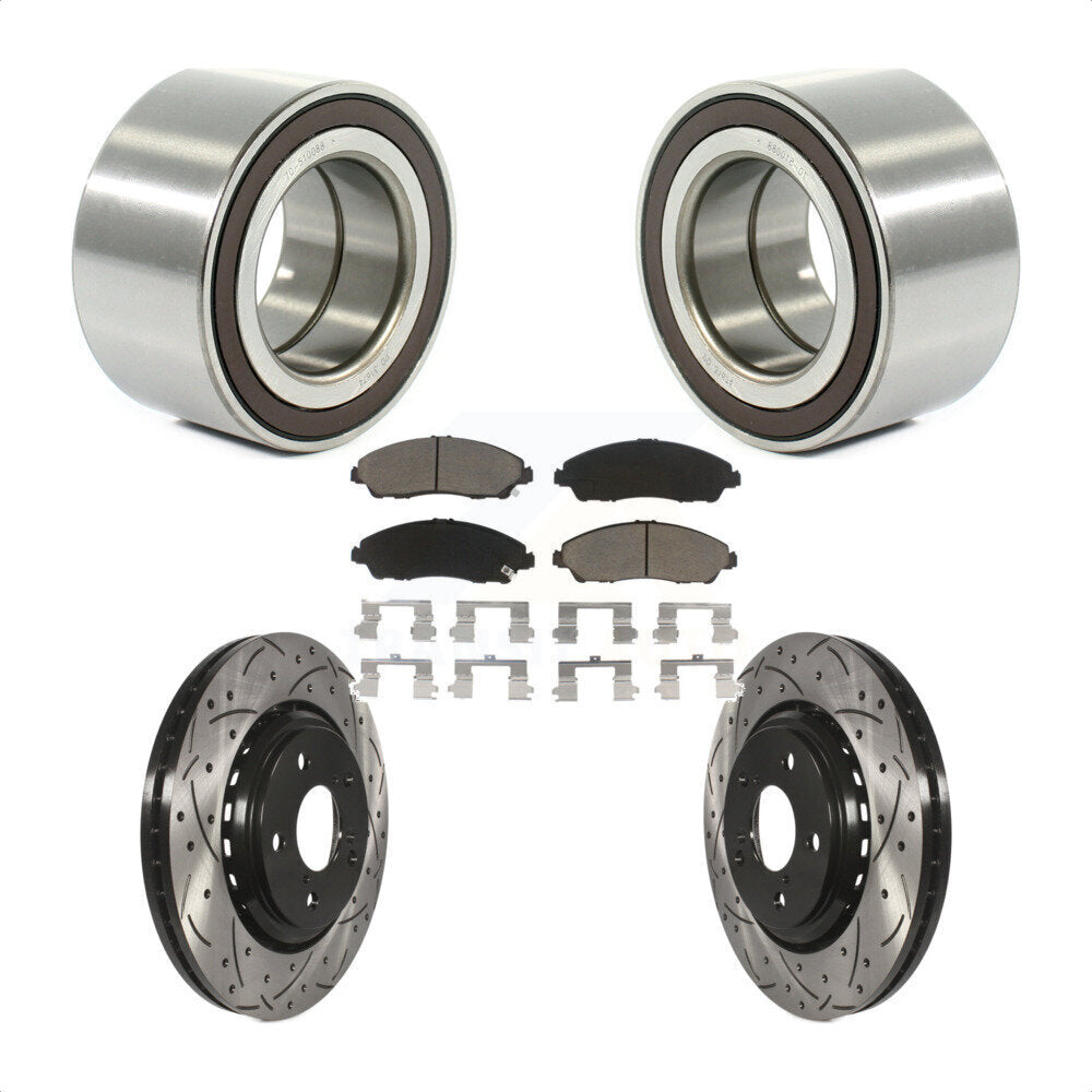 Kit de plaquettes de Rotor de frein, roulement de roue avant, fente de perçage, pour Honda Ridgelin 2017 – 2019