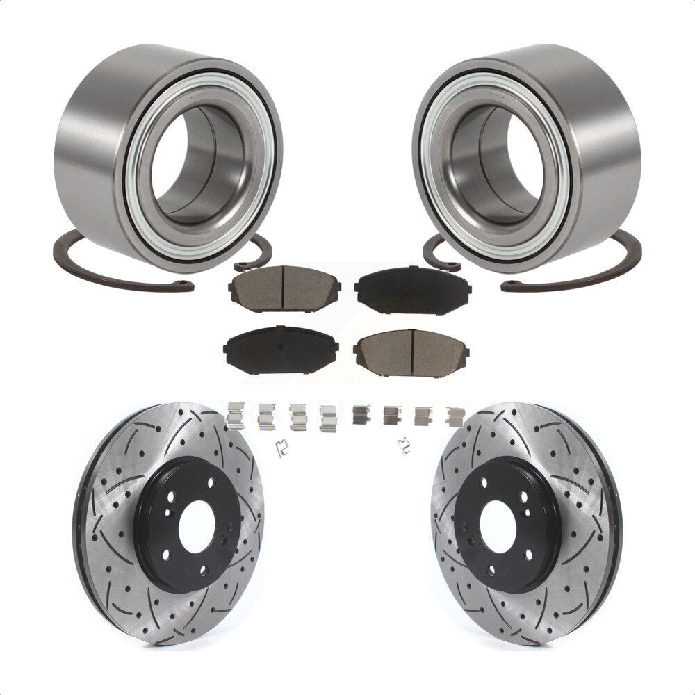 Kit de plaquettes de Rotor de frein, roulement de roue avant, fente percée, pour Honda Odysse 1999 – 2004