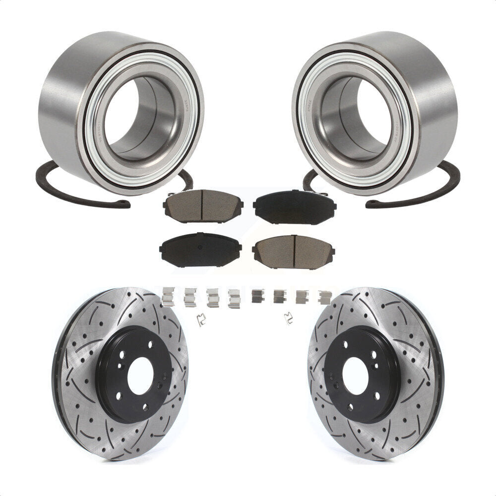 Kit de plaquettes de Rotor de frein, roulement de roue avant, fente de perçage, pour Acura MD 2001 – 2002