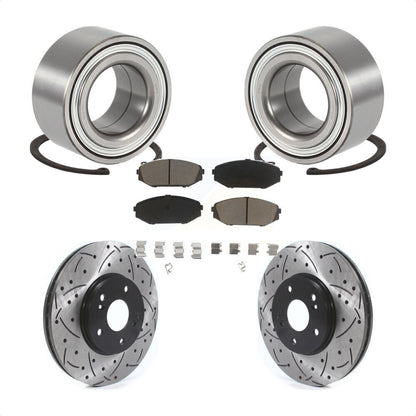 Kit de plaquettes de Rotor de frein, roulement de roue avant, fente de perçage, pour Acura MD 2001 – 2002