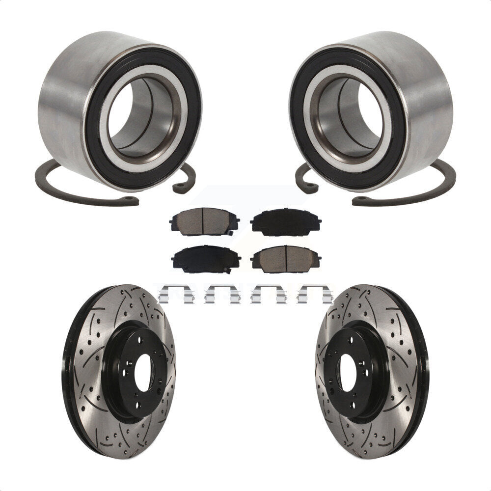Kit de Rotor et de plaquettes de frein à fente percée, roulement de roue avant, pour Honda Civic Acura CS