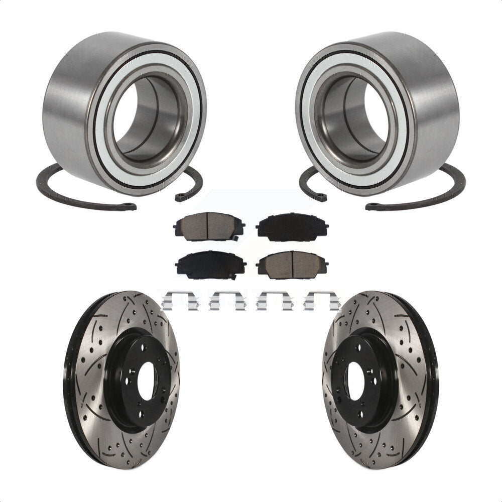 Kit de plaquettes de Rotor de frein à fente percée, roulement de roue avant pour Acura RSX type 02-06