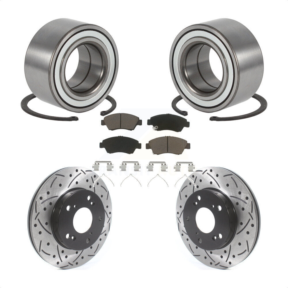 Kit de Rotor et de plaquettes de frein à fente percée, roulement de roue avant, pour Honda Civic Acura RS