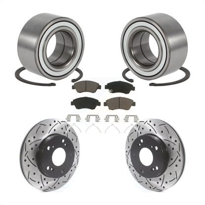 Kit de Rotor et de plaquettes de frein à fente percée, roulement de roue avant, pour Honda Civic Acura RS