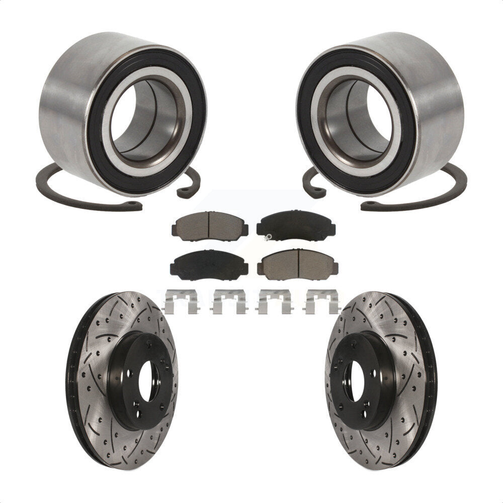 Kit de plaquettes de Rotor de frein, roulement de roue avant, fente percée, pour Honda Accord Acura CS