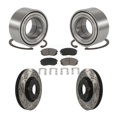 Kit de plaquettes de Rotor de frein avec fente de perçage revêtue de roulement de roue avant, pour Hyundai Tucson Ki
