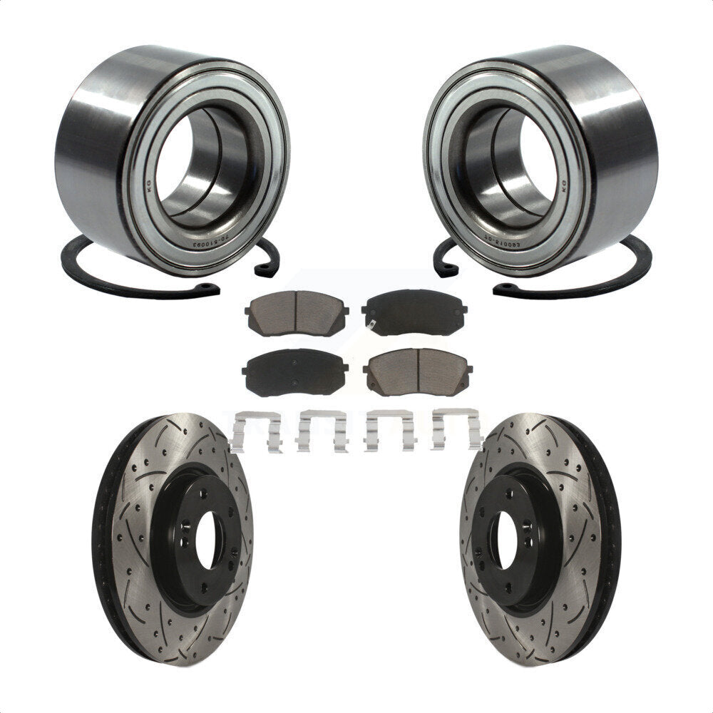 Kit de rotor et de plaquettes de frein à fente percée pour roulement de roue avant, pour Kia Soul E 2015 – 2016