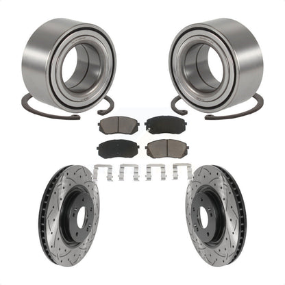 Kit de plaquettes de Rotor de frein avec fente de perçage revêtue de roulement de roue avant, pour Hyundai Tucson Ki